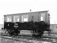 Dvounápravový přípojný vůz 3. třídy CDl se služebním oddílem pro ČSD, rok výroby 1928