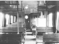 Přípojný vůz Clm pro ČSD, interiér, rok výroby 1948