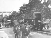 Hlubinový vůz o nosnosti 150 t na brněnském výstavišti v roce 1955