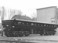 Šestinápravový výklopný vůz Dumpcar o nosnosti 95 t pro SSSR, rok výroby 1961