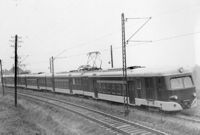 Prototypová jednotka EM 475.0 v roce 1960 na tovární zkušební dráze - Bartošovická vlečka